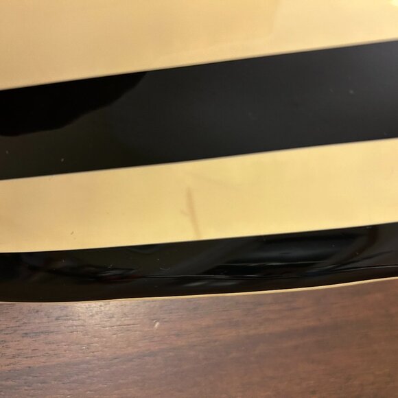 Kate Spade Lolly Penn Valley Patent Striped Wristlet Wallet Black/Cream - Picture 11 of 14